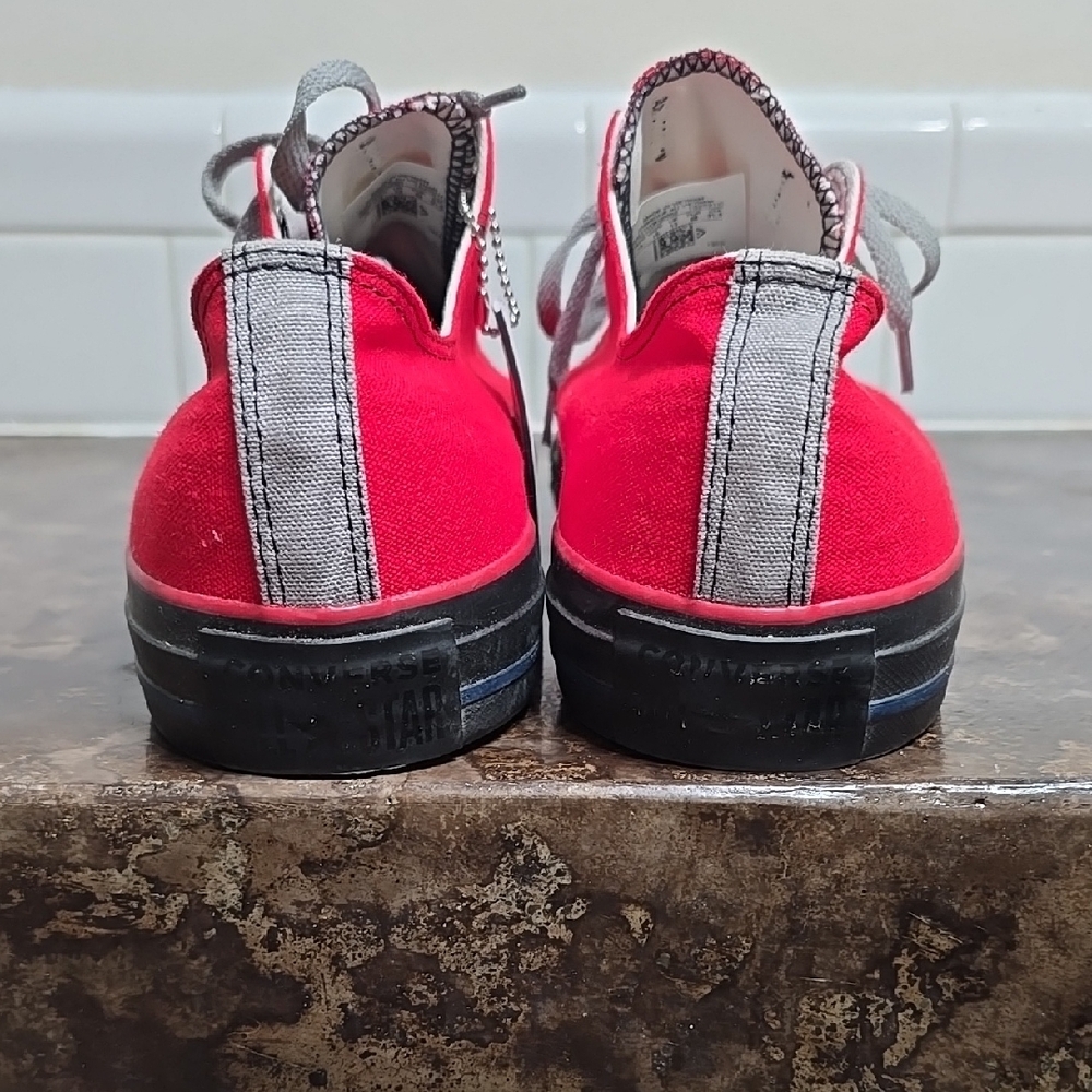 Converse Red Canvas Lace-Up Sneakers - Picture 3 of 8